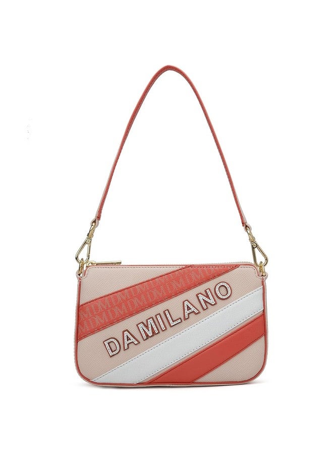Da Milano Women's Leather Shoulder Bag - Pink - Image 1